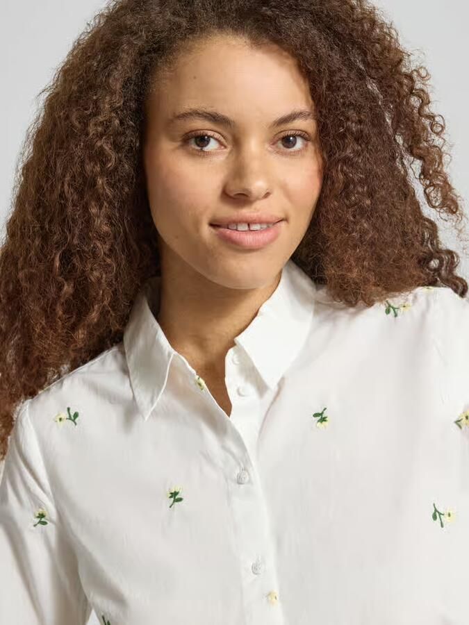 Pieces relaxed fit overhemdblouse van puur katoen model 'GENEVA'