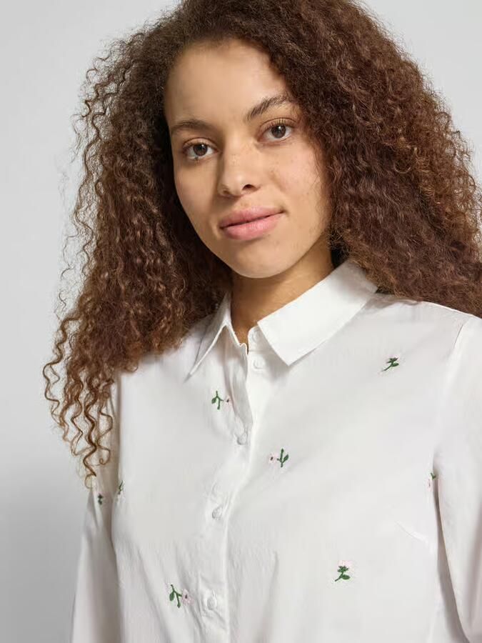 Pieces relaxed fit overhemdblouse van puur katoen model 'GENEVA'