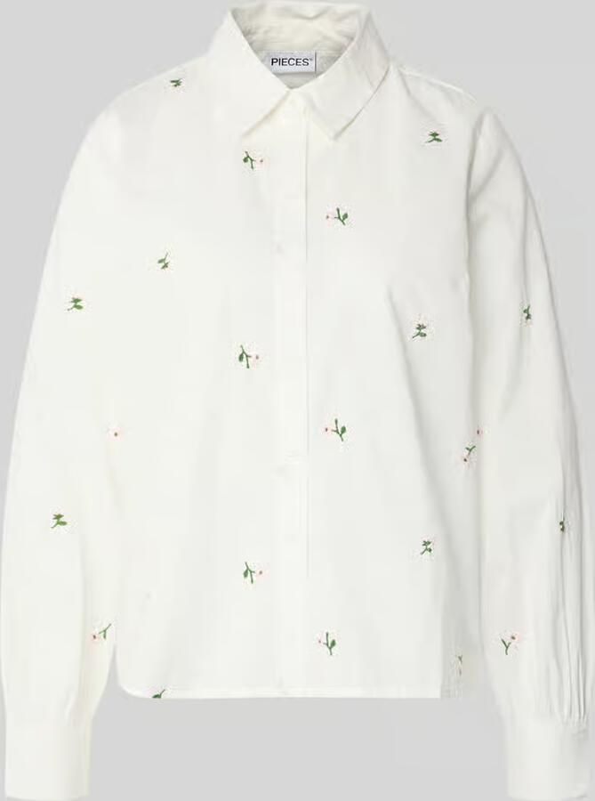 Pieces relaxed fit overhemdblouse van puur katoen model 'GENEVA' - Foto 2