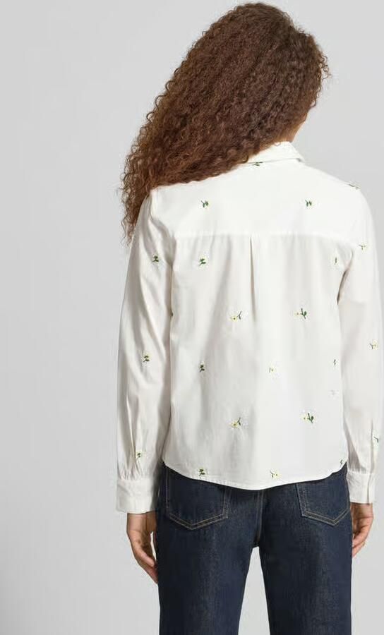 Pieces relaxed fit overhemdblouse van puur katoen model 'GENEVA'
