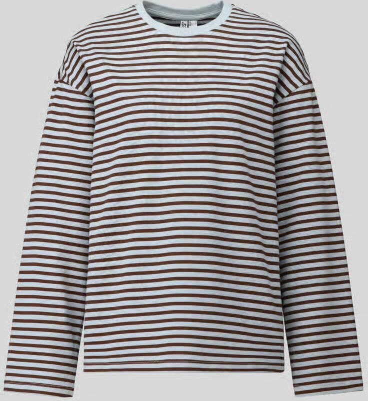 Pieces relaxed fit shirt met lange mouwen van katoenmix model 'ADIE'