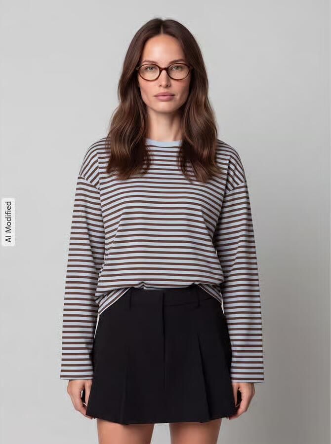 Pieces relaxed fit shirt met lange mouwen van katoenmix model 'ADIE' - Foto 3