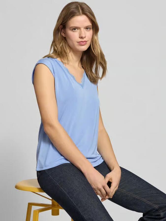 Pieces Relaxed fit T-shirt van modalmix model 'KAMALA LACE' - Foto 2