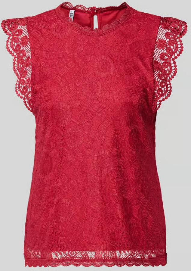 Pieces Shaped fit blousetop met kant model 'OLLINE'