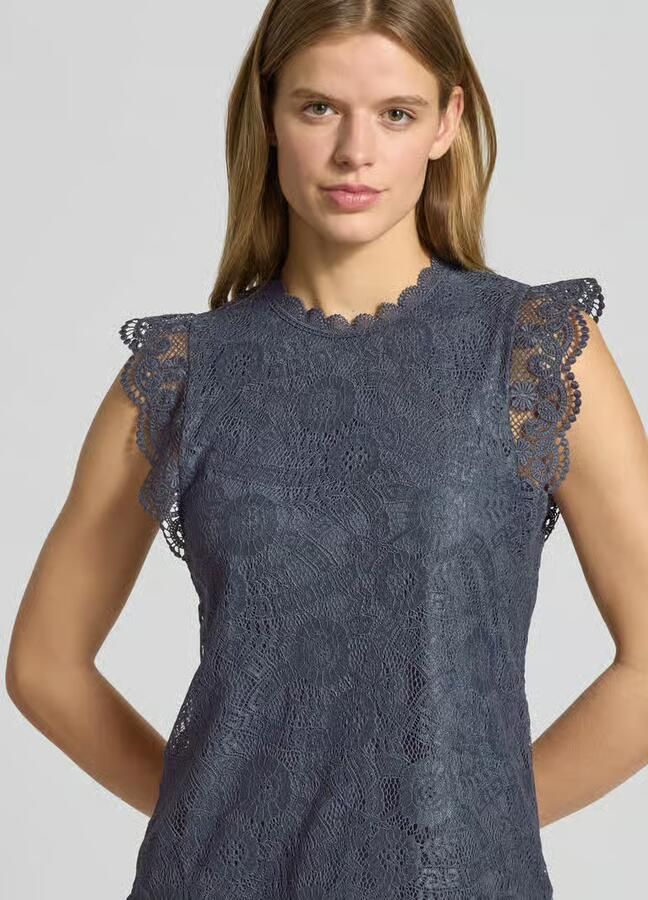 Pieces Shaped fit blousetop met kant model 'OLLINE' - Foto 2