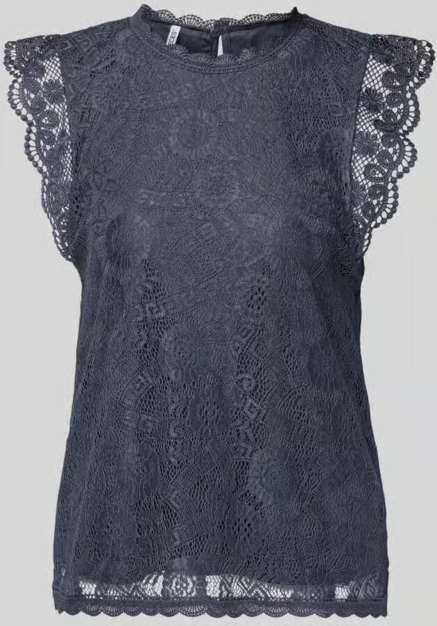 Pieces Shaped fit blousetop met kant model 'OLLINE'