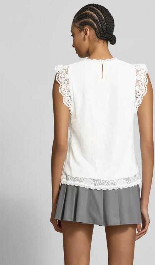 Pieces shaped fit blousetop met kant model 'OLLINE' - Foto 8