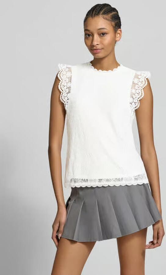 Pieces shaped fit blousetop met kant model 'OLLINE' - Foto 9