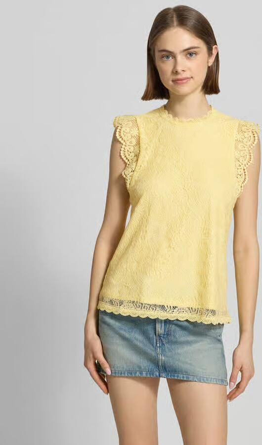 Pieces Shaped fit blousetop met kant model 'OLLINE' - Foto 3