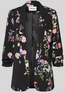 Pieces Regular fit lange blazer met all-over motief model 'BOSELLA' - Foto 13