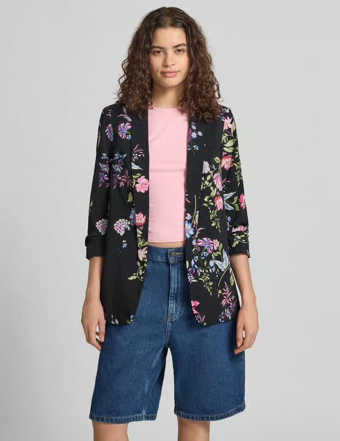 Pieces Regular fit lange blazer met all-over motief model 'BOSELLA'