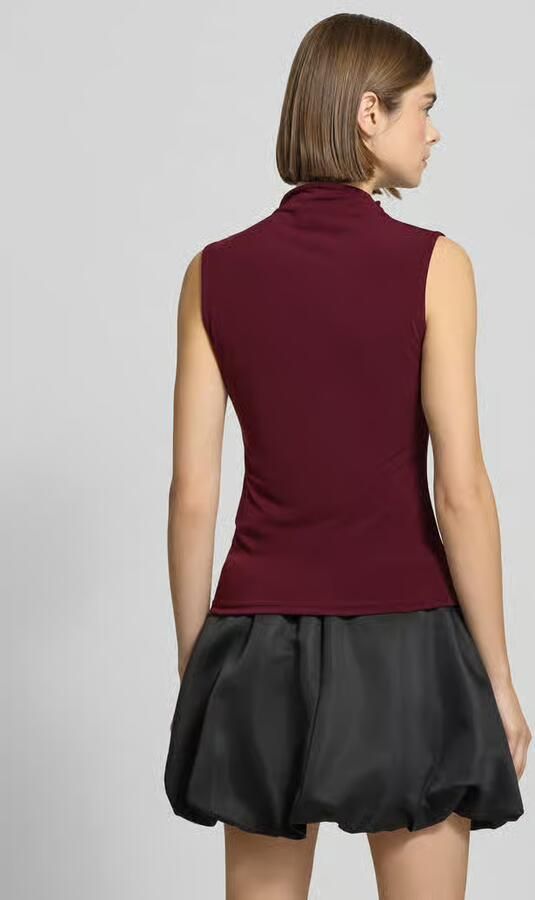 Pieces Shirt met staande kraag PCMADISON SL DRAPED TOP NOOS BC - Foto 3