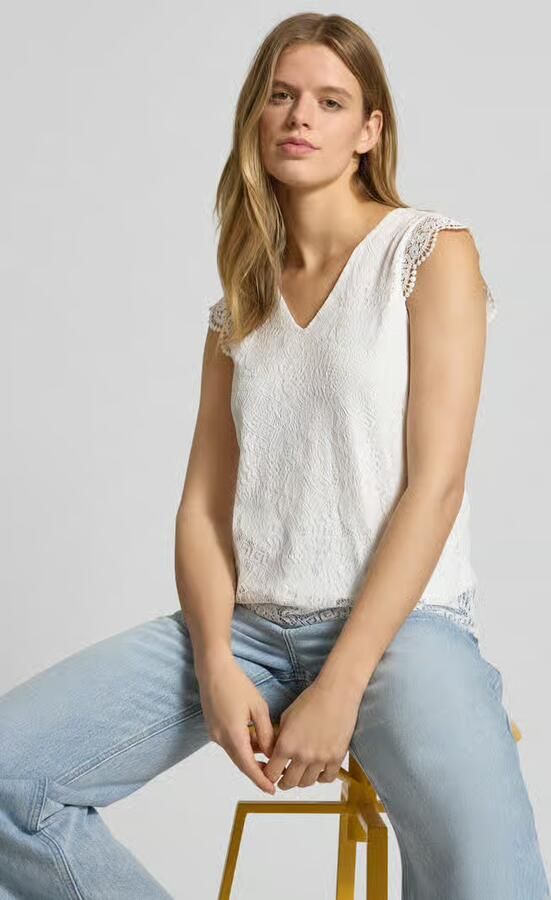 Pieces Kanten top PCOLLINE SL LACE V-NECK TOP WVN NOOS - Foto 5