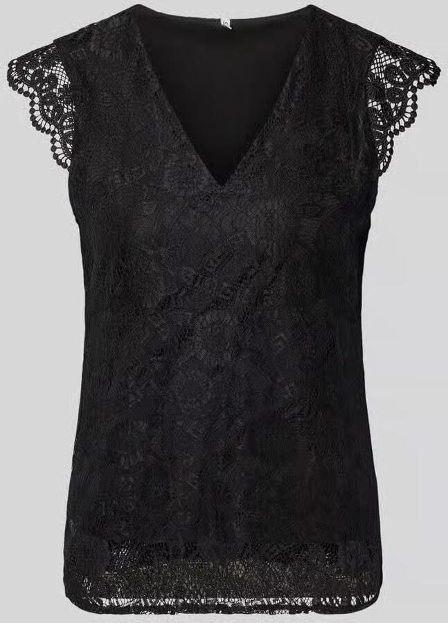 Pieces Kanten top PCOLLINE SL LACE V-NECK TOP WVN NOOS