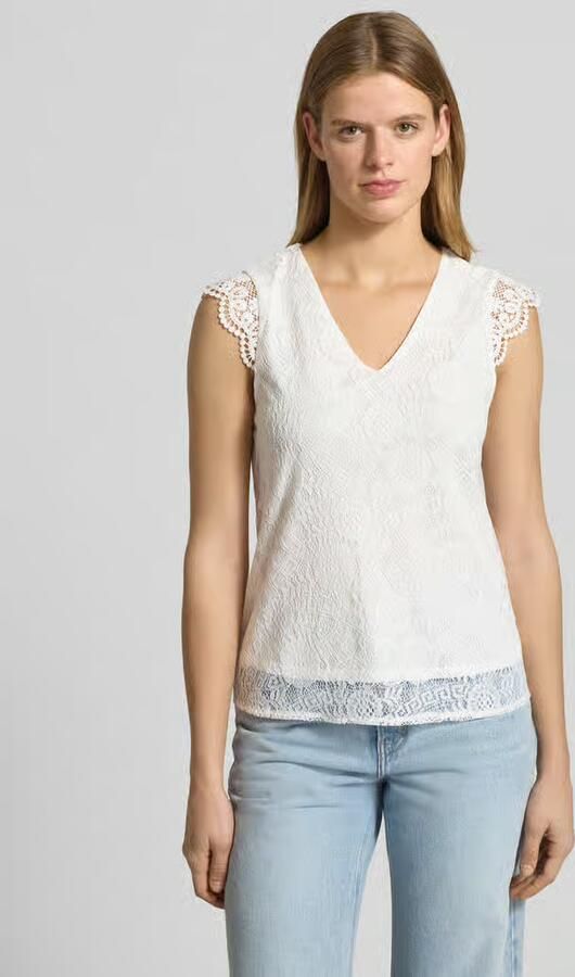 Pieces Kanten top PCOLLINE SL LACE V-NECK TOP WVN NOOS - Foto 6