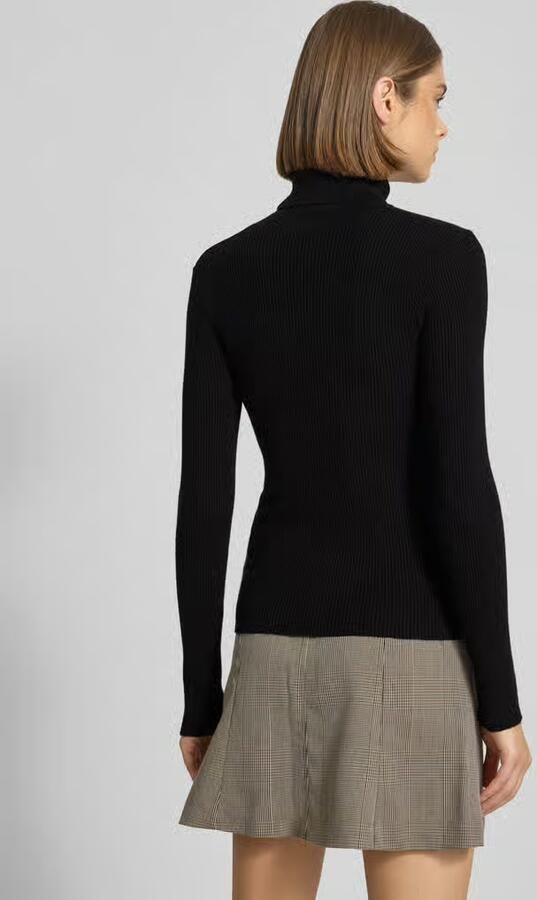 Pieces Slim fit coltrui van geribde viscosemix model 'MIRA'