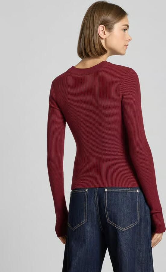 Pieces Slim fit gebreide pullover van viscosemix model 'MIRA' - Foto 4