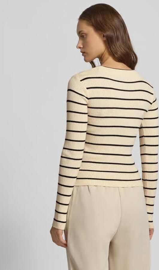 Pieces Slim fit gebreide pullover van viscosemix model 'MIRA'