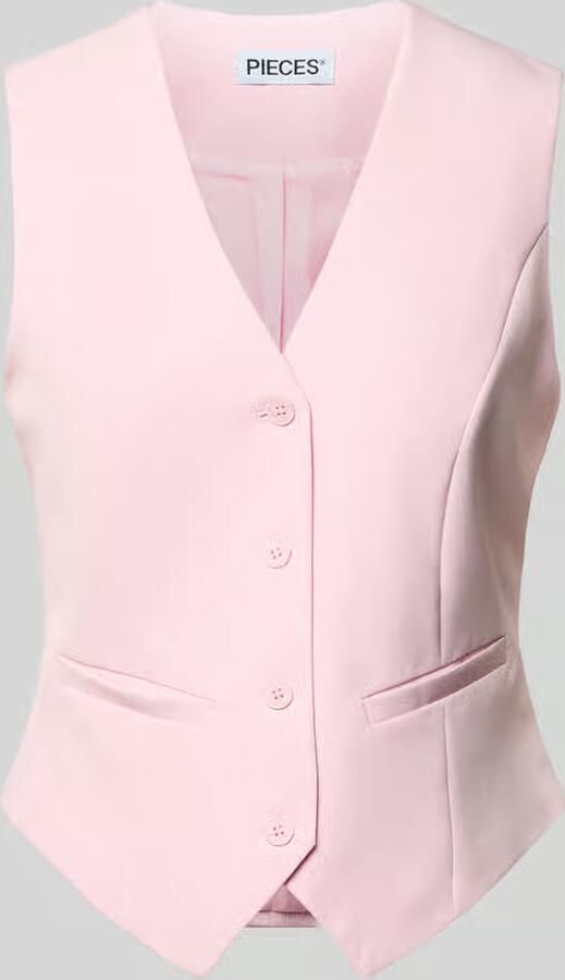 Pieces Slim fit kostuumvest met aangezette zakken model 'BOZZY VEST' - Foto 4