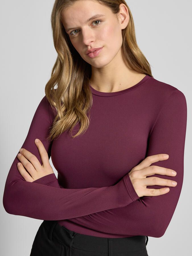 Pieces Slim fit shirt met lange mouwen en ronde hals model 'LULA' - Foto 2