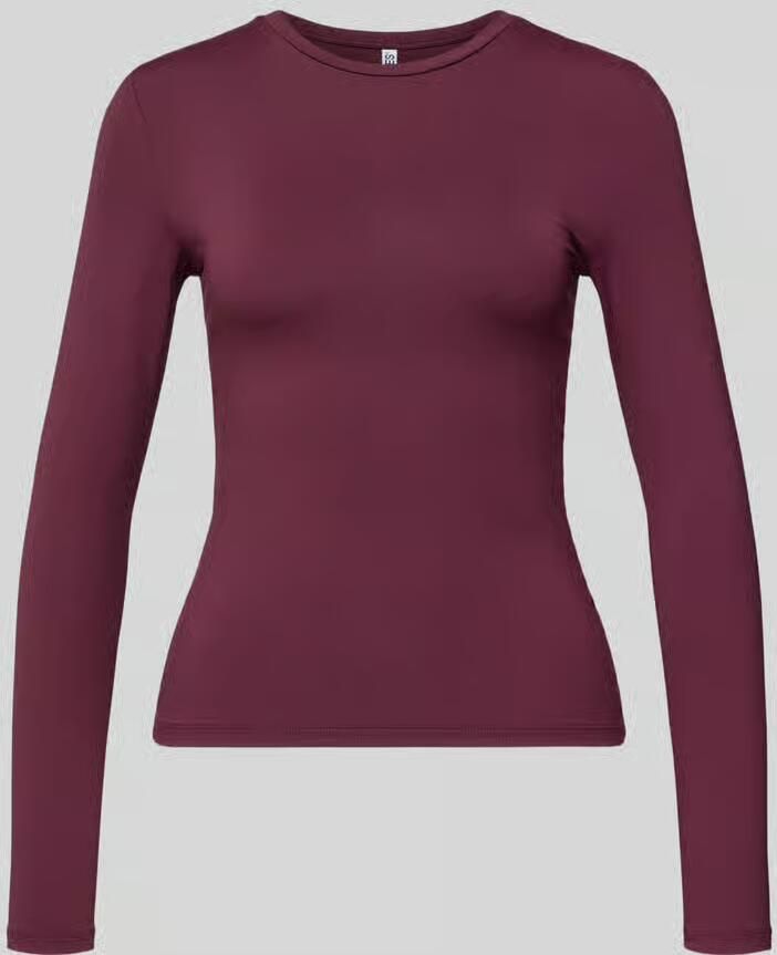 Pieces Slim fit shirt met lange mouwen en ronde hals model 'LULA'