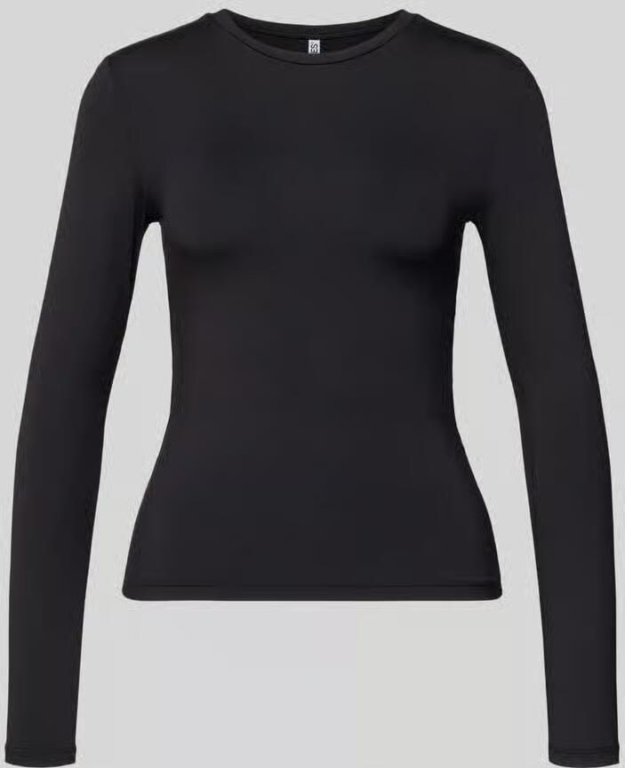 Pieces Slim fit shirt met lange mouwen en ronde hals model 'LULA'