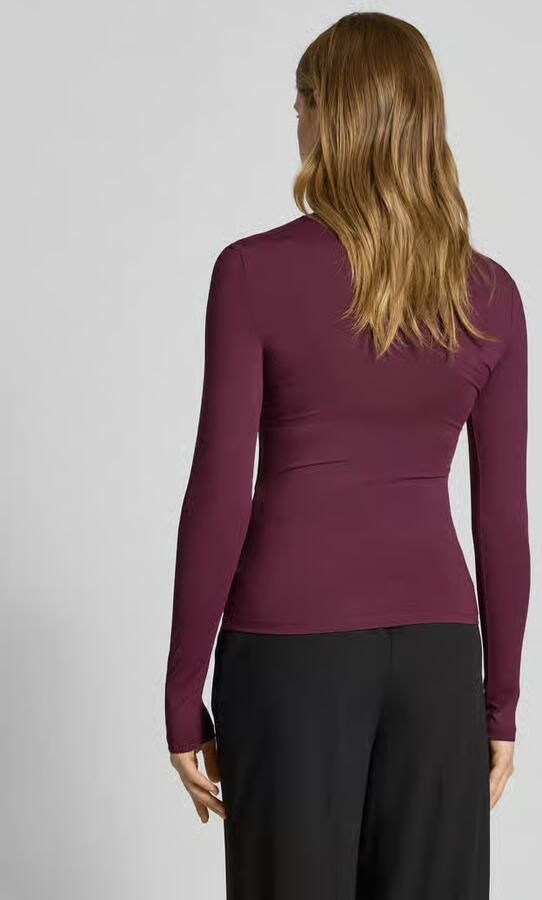 Pieces Slim fit shirt met lange mouwen met ronde hals Model 'LULA'