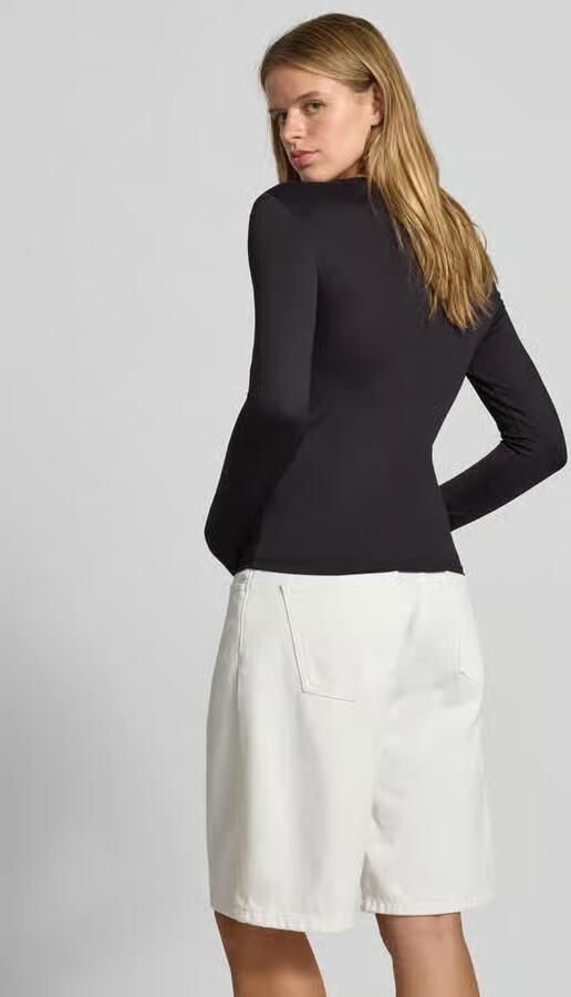 Pieces Slim Fit shirt met lange mouwen met ronde hals model 'LULA' - Foto 6