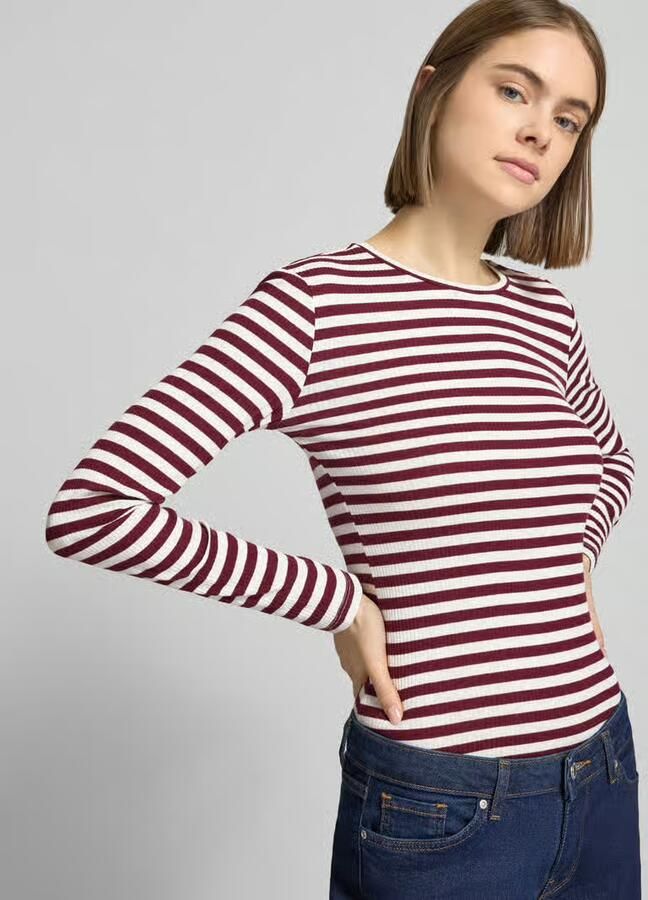 Pieces Slim fit shirt met lange mouwen van katoenmix - Foto 2