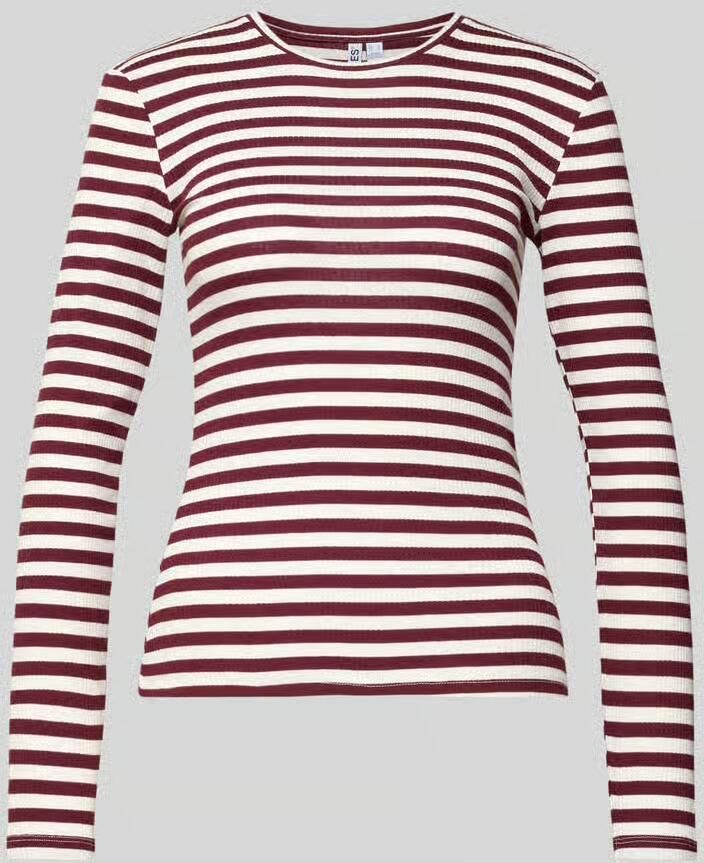 Pieces Slim fit shirt met lange mouwen van katoenmix