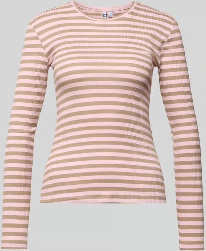 Pieces Slim fit shirt met lange mouwen van katoenmix