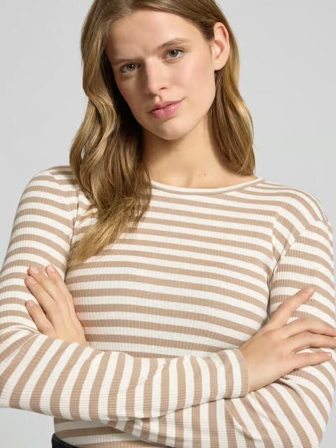Pieces Slim fit shirt met lange mouwen van katoenmix - Foto 2