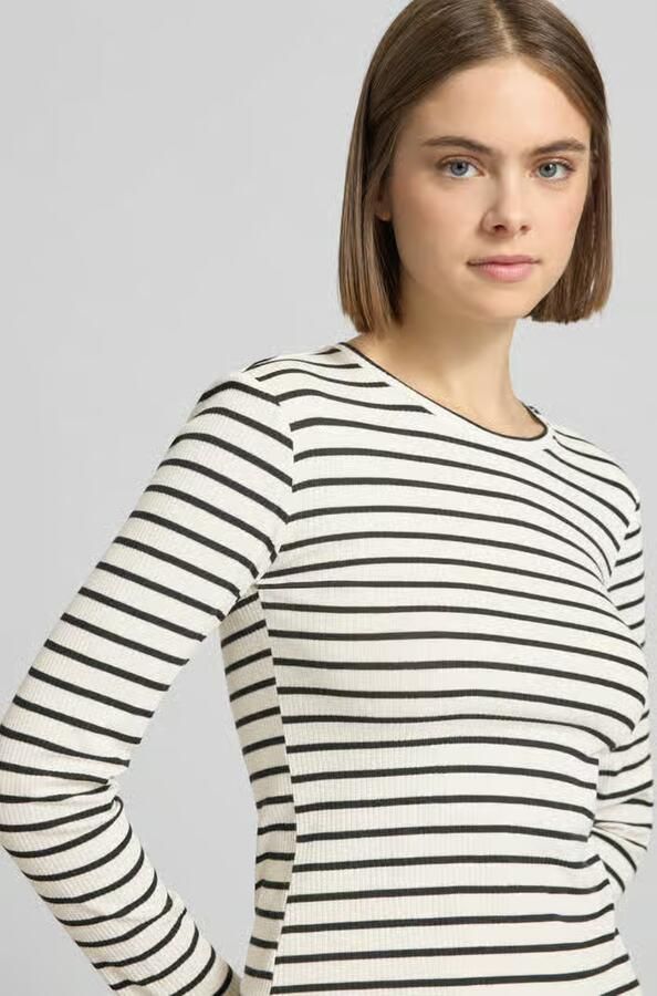 Pieces Slim fit shirt met lange mouwen van biologische katoenmix model 'RUKA' - Foto 2