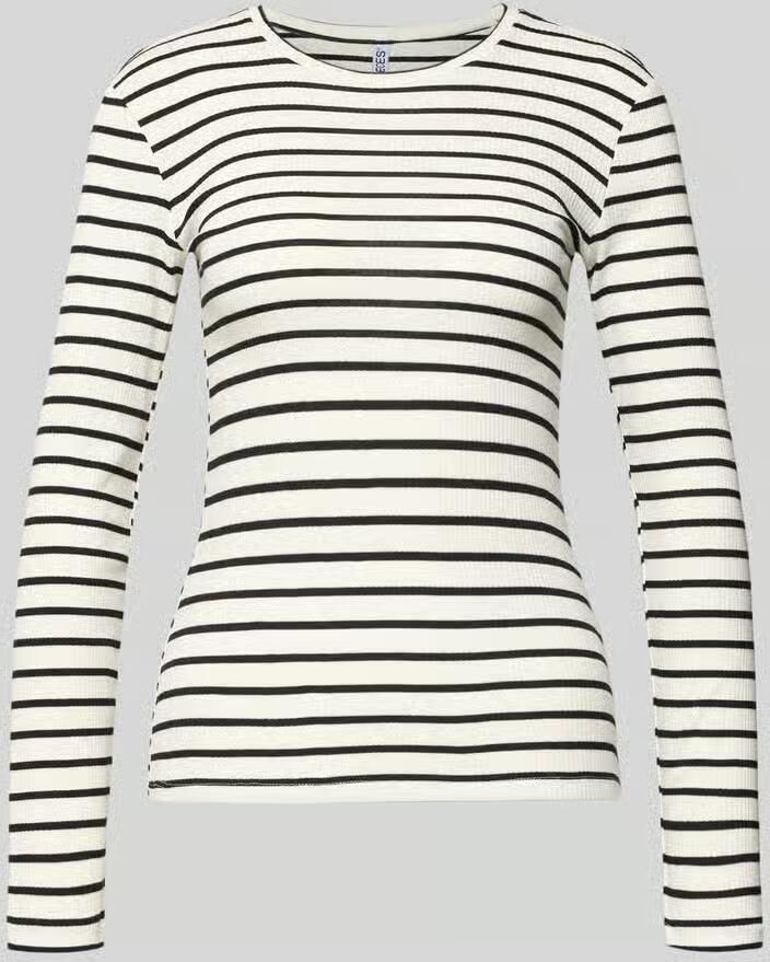Pieces Slim fit shirt met lange mouwen van biologische katoenmix model 'RUKA'