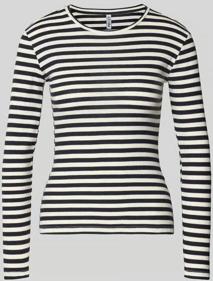 Pieces Slim fit shirt met lange mouwen van katoenmix - Foto 2