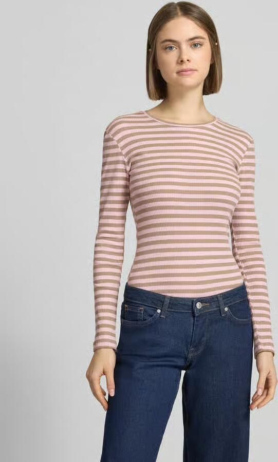 Pieces Slim fit shirt met lange mouwen van katoenmix