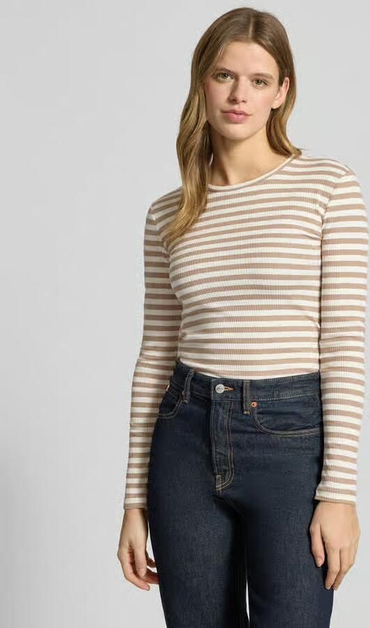 Pieces Slim fit shirt met lange mouwen van katoenmix - Foto 4