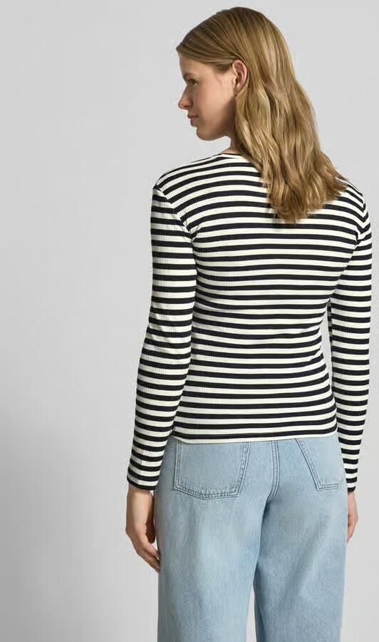 Pieces Slim fit shirt met lange mouwen van katoenmix - Foto 3