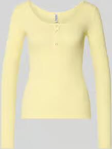 Pieces Slim fit shirt met lange mouwen van katoenmix model 'KITTE'