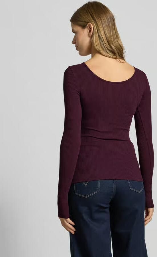 Pieces Slim fit shirt met lange mouwen van katoenmix model 'KITTE' - Foto 3