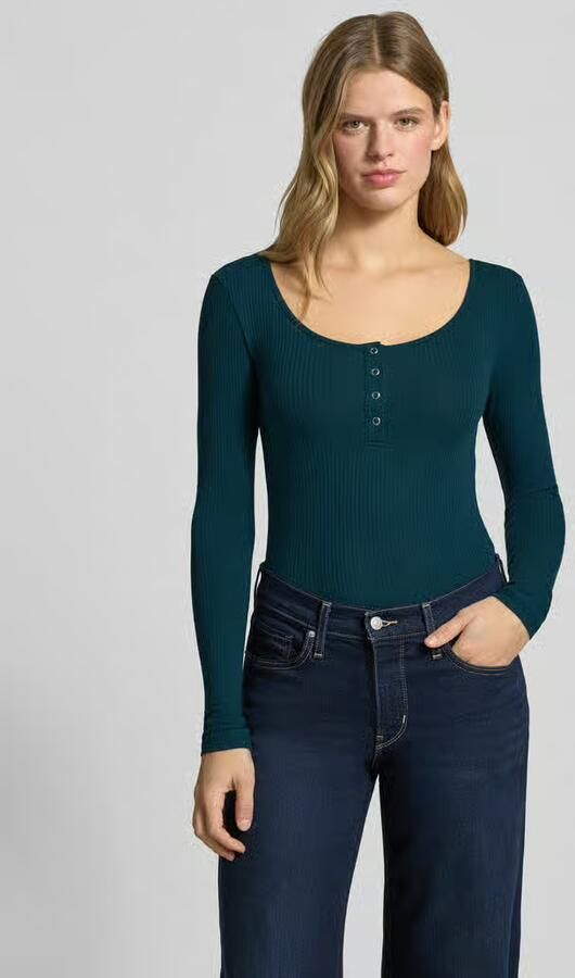 Pieces Slim fit shirt met lange mouwen van katoenmix model 'KITTE' - Foto 2