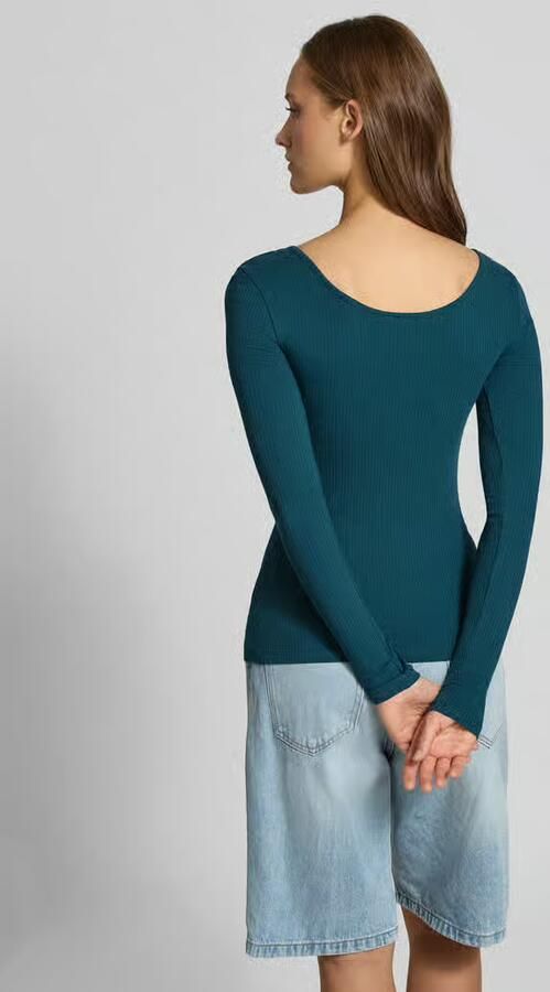 Pieces Slim fit shirt met lange mouwen van katoenmix model 'KITTE' - Foto 4