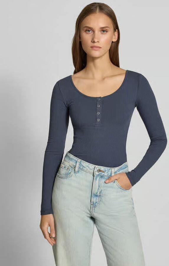 Pieces Slim fit shirt met lange mouwen van katoenmix model 'KITTE' - Foto 7