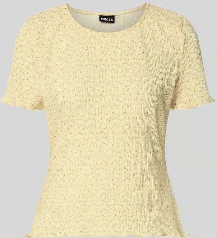 Pieces slim fit T-shirt met all-over motief model 'FLORA' - Foto 2