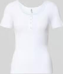 Pieces Slim fit T-shirt van katoenmix met kort drukknooppaneel model 'KITTE' - Foto 4