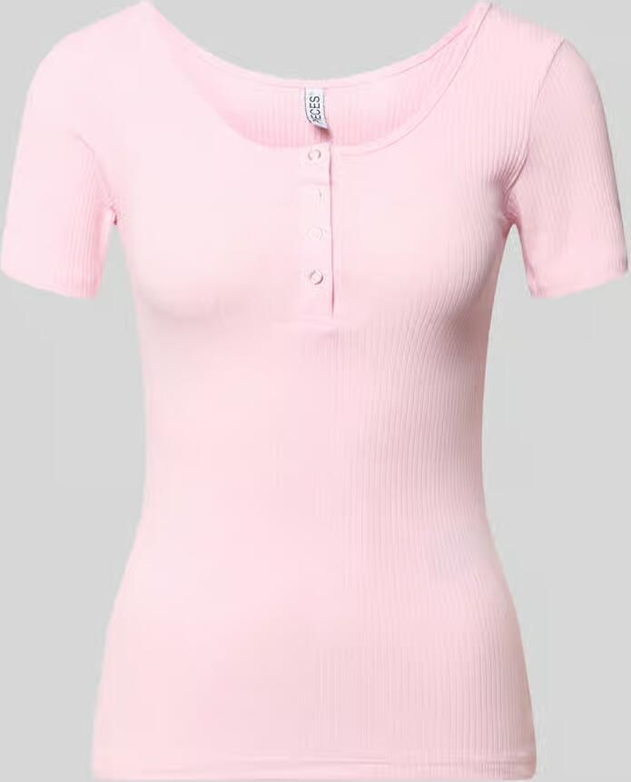 Pieces slim fit T-shirt van katoenmix model 'KITTE' - Foto 2