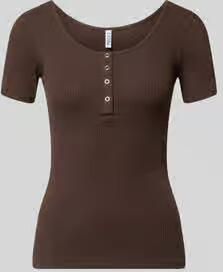 Pieces slim fit T-shirt van katoenmix model 'KITTE'