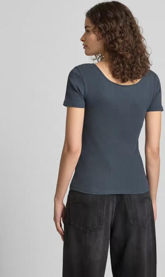 Pieces T-shirt met korte drukknoopsluiting model 'KITTE' - Foto 7