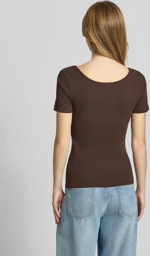 Pieces slim fit T-shirt van katoenmix model 'KITTE' - Foto 3