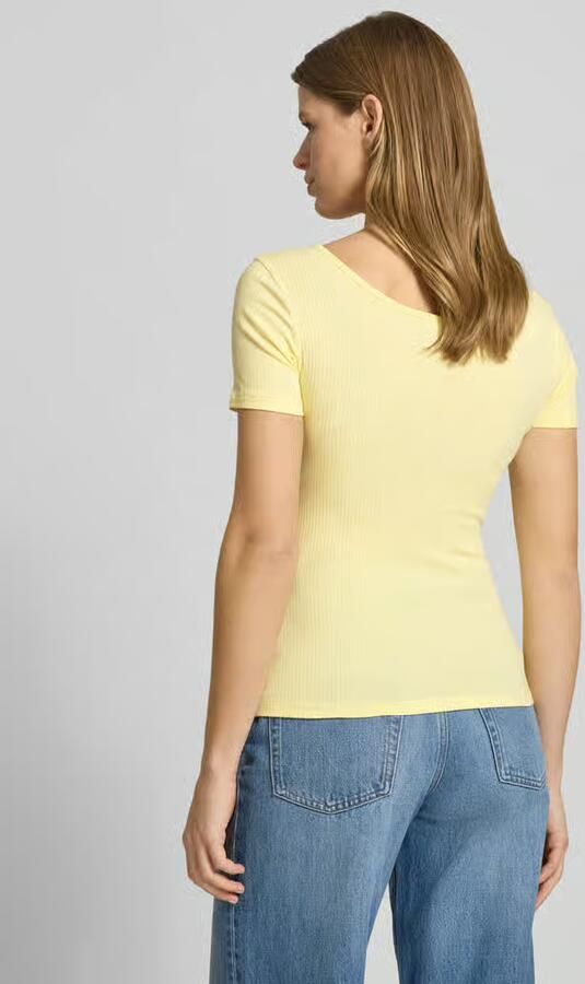 Pieces slim fit T-shirt van katoenmix model 'KITTE' - Foto 3